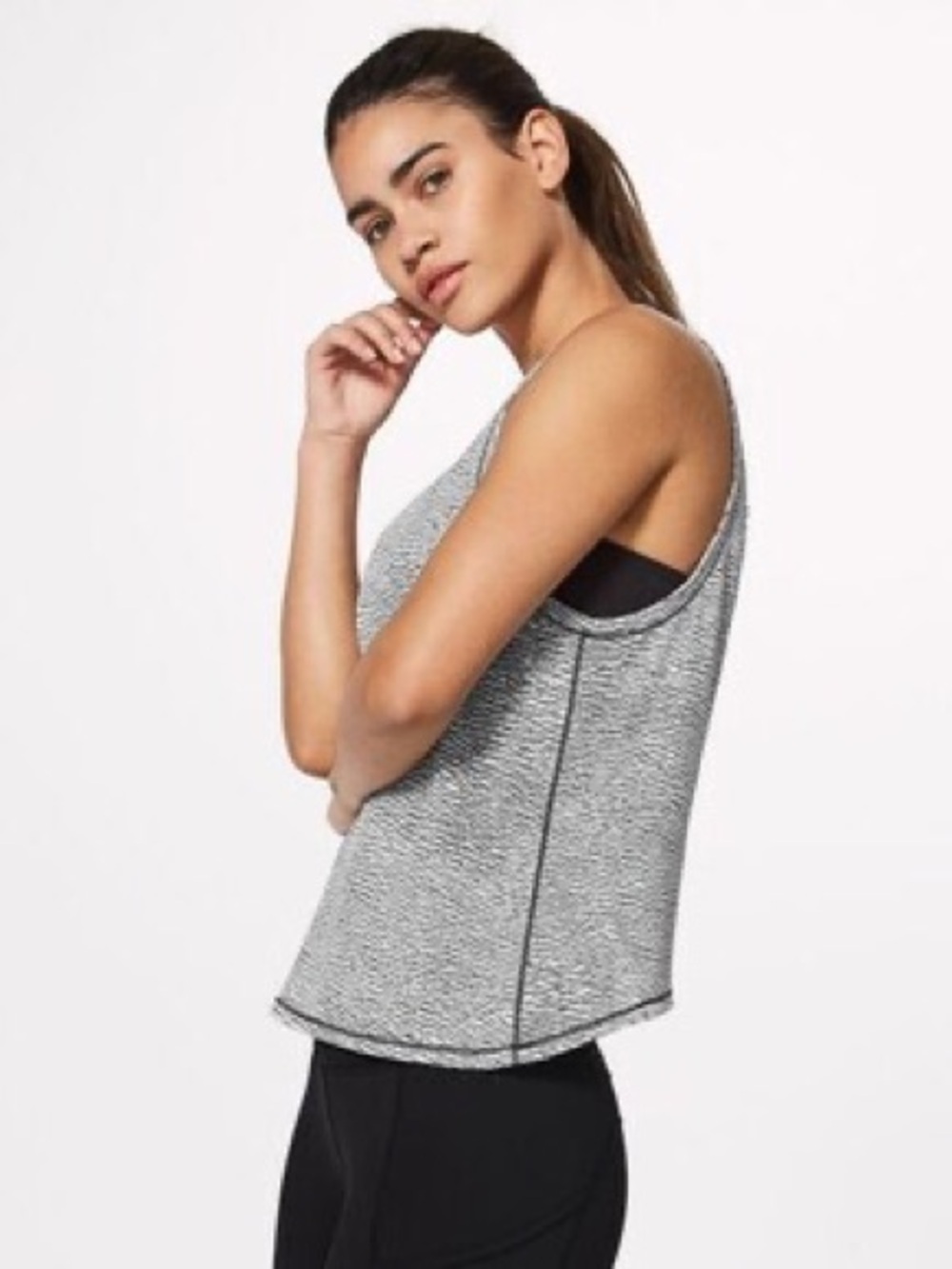 Lululemon Squad Goals Tank in Black & White (Med)